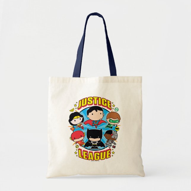 Bolso De Tela Chibi Justice League Group (Frente)