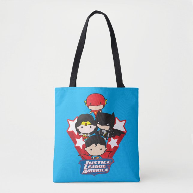 Bolso De Tela Chibi Justice League of America Stars (Anverso)