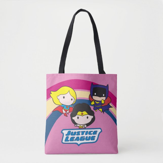 Bolso De Tela Chibi Justice League Rainbow (Anverso)