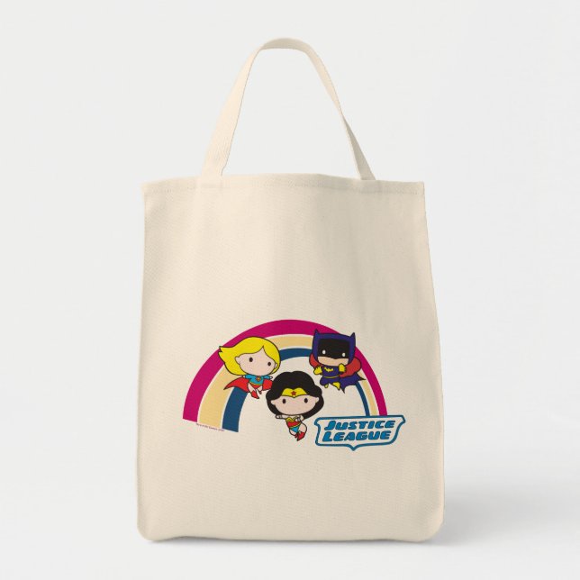 Bolso De Tela Chibi Justice League Rainbow (Frente)