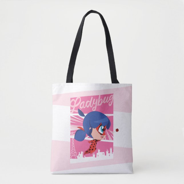 Bolso De Tela Chibi Ladybug en París (Anverso)