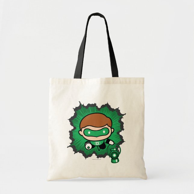 Bolso De Tela Chibi Linterna verde volando por el espacio (Frente)