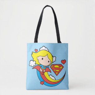 Bolso De Tela Chibi Supergirl Volando Arcoiris