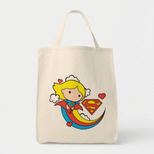 Bolso De Tela Chibi Supergirl Volando Arcoiris