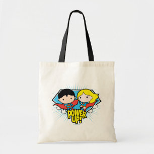Bolso De Tela ¡Chibi Superman & Chibi Supergirl Power Up!