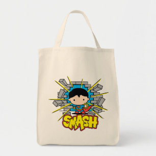 Bolso De Tela Chibi Superman huele a través de la pared de ladri