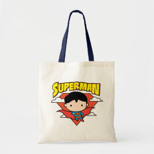 Bolso De Tela Chibi Superman Polka Dot Shield y Name
