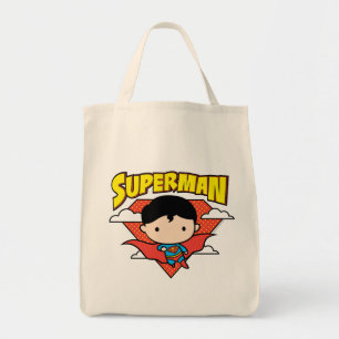 Bolso De Tela Chibi Superman Polka Dot Shield y Name