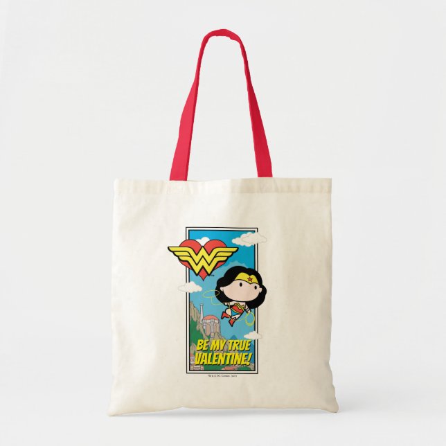 Bolso De Tela Chibi Wonder Woman - Dime La Verdad Valentine (Frente)