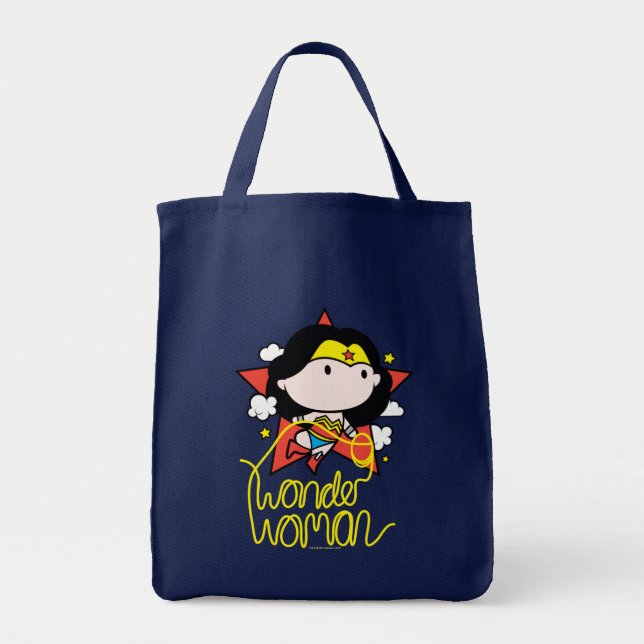 Bolso De Tela Chibi WonWoman Volando Con Lasso (Frente)