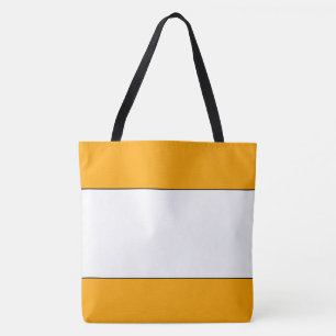 Bolso De Tela Chic Amarillo Dorado Naranja Blanco Rayas