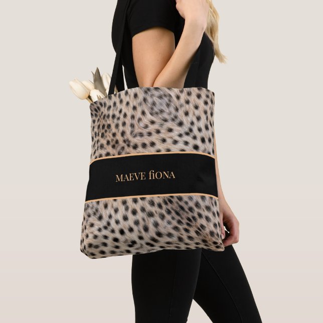 Bolso De Tela Chic Cheetah Personalizado (Detalle)