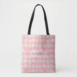 Bolso De Tela Chic Girly Strawberry Pattern Monograma Regalos