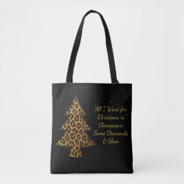 Bolso De Tela Chic Holiday Leopard Tree Design