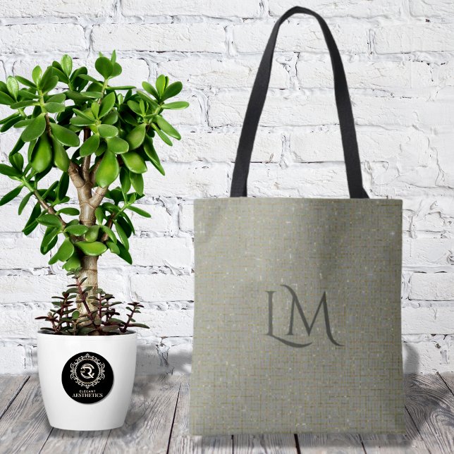 Bolso De Tela Chic OliveTaupe Monogram Refined Glitter Detail (Subido por el creador)