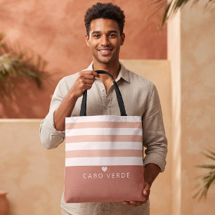 Bolso De Tela Chic Personalizado Cabo Verde Raya del Lugar Favor