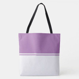 Bolso De Tela Chic Refinado Bloque de Color Lila Blanco