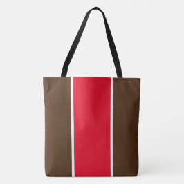 Bolso De Tela Chic Rojo Brillante Marrón Cocoa Blanco Rayas Vert