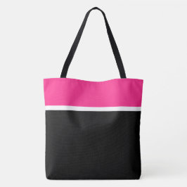 Bolso De Tela Chic Rosa Brillante Negro Blanco Deportivo Bloque 