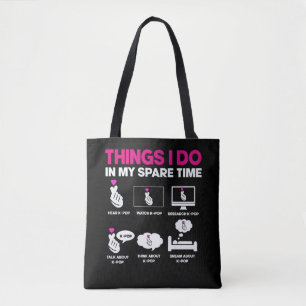 Bolso De Tela Chica adicto al K-Pop, música coreana, amante de