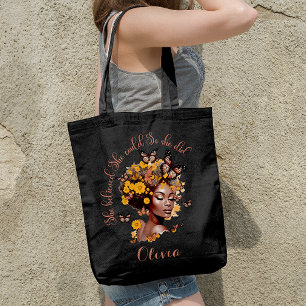 Bolso De Tela Chica afroamericana creía que podía