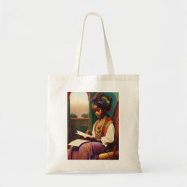Bolso De Tela Chica afroamericana leyendo Art Nouveau