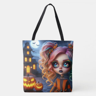Bolso De Tela Chica Animada Linda, Casa Embrujada