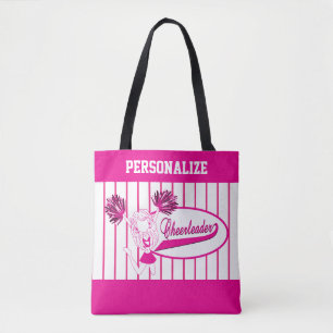 Bolso De Tela Chica animador de banda rosa y blanca