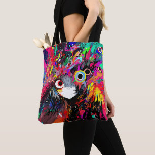 Bolso De Tela Chica Anime Abstract Colorous