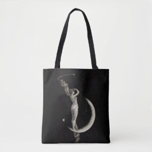 Bolso De Tela Chica Art Nouveau Moon