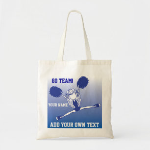 Bolso De Tela Chica azul marino de la animadora de la silueta