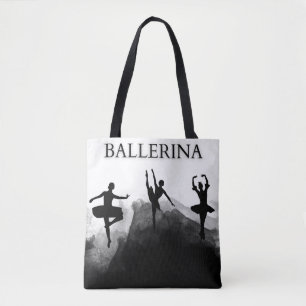 Bolso De Tela Chica Ballerina Dance Ballet Zapatos Blanco Negro