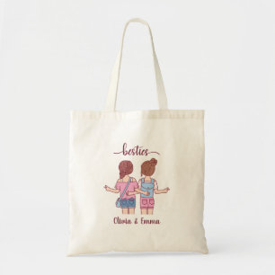 Bolso De Tela Chica Besties Mejor Amigos Personalizados