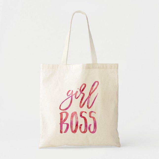 Bolso De Tela Chica Boss | Acuarela rosa (Frente)