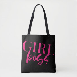 Bolso De Tela Chica Boss | Rosa En Negro | Moderno