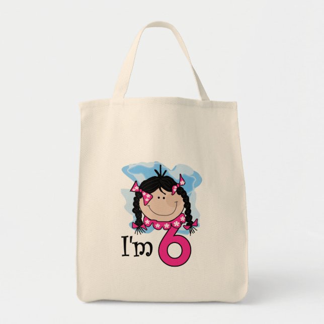 Bolso De Tela Chica cabelludo negro soy seis (Frente)