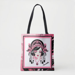 Bolso De Tela Chica con cuentas rosadas Art Deco