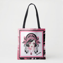 Bolso De Tela Chica con cuentas rosadas Art Deco