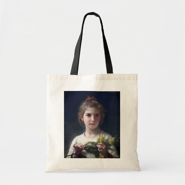Bolso De Tela Chica con Mimosa, Bouguereau (Frente)