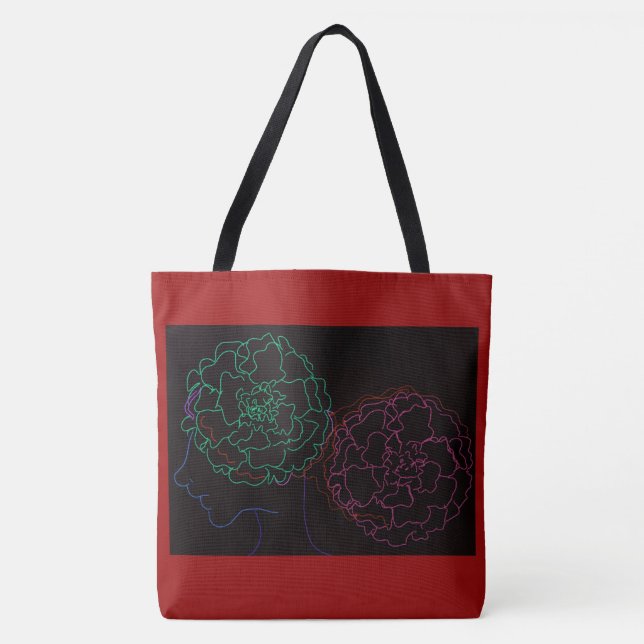 Bolso De Tela Chica con moños afro de caléndula (Anverso)