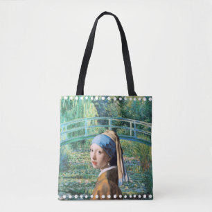 Bolso De Tela Chica con Pearl Earring, Water Lily Pond
