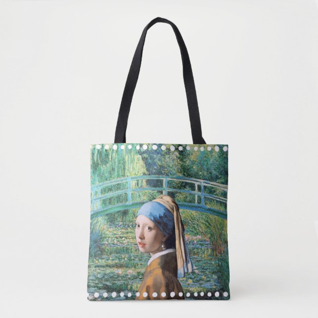 Bolso De Tela Chica con Pearl Earring, Water Lily Pond (Anverso)