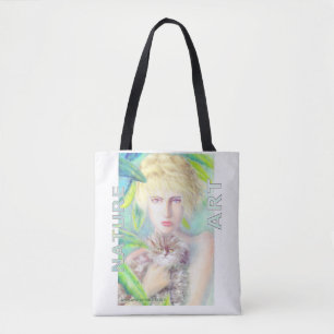 Bolso De Tela Chica con un gato