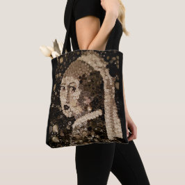 Bolso De Tela Chica con un pendiente de la perla, mosaico Art.