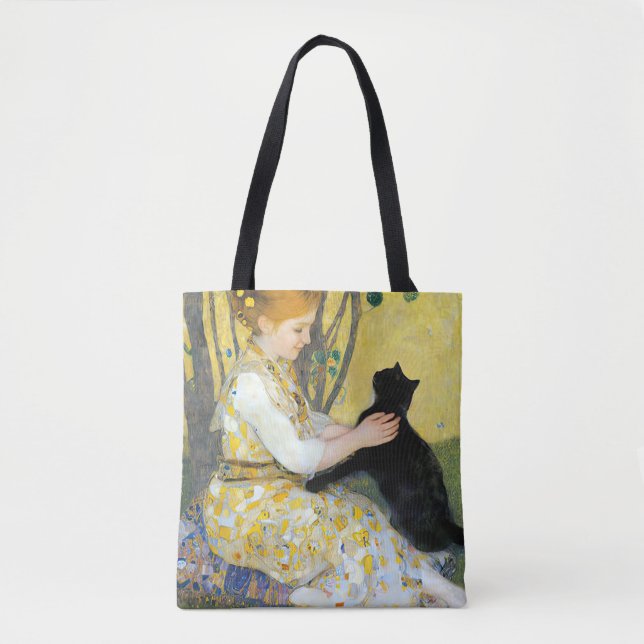 Bolso De Tela Chica con un Tote de gato (Anverso)