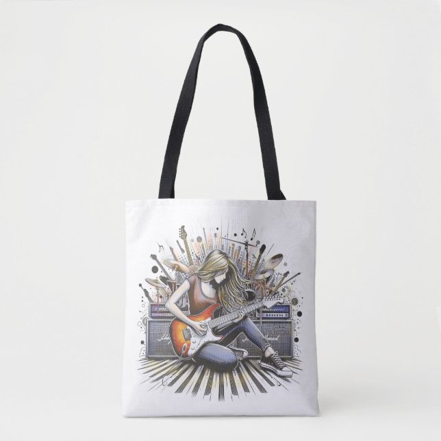 Bolso De Tela Chica con vibraciones musicales (Anverso)