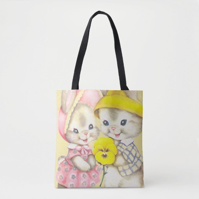 Bolso De Tela Chica conejo + niño (Anverso)