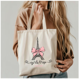 Bolso De Tela Chica Coquette Viaje Torre Eiffel y Personalizado