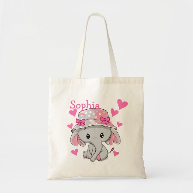 Bolso De Tela Chica Cute Baby Elephant (Frente)