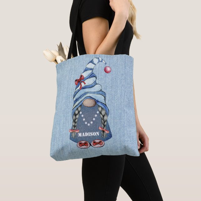 Bolso De Tela Chica Cute Denim (Detalle)